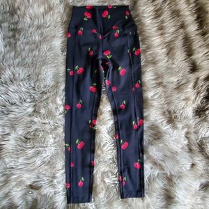 Women's Victoria's Secret Pink Leggings, Black with Cherries Size XS